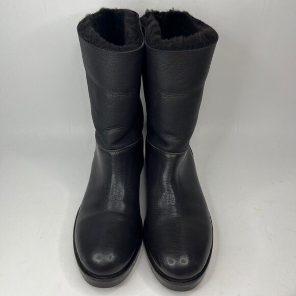 STEFANO GAMBA Italy Made 🇮🇹 Soft LEATHER‎ Boots Shearling Lined Mid Calf Sz 39 - Picture 1 of 13